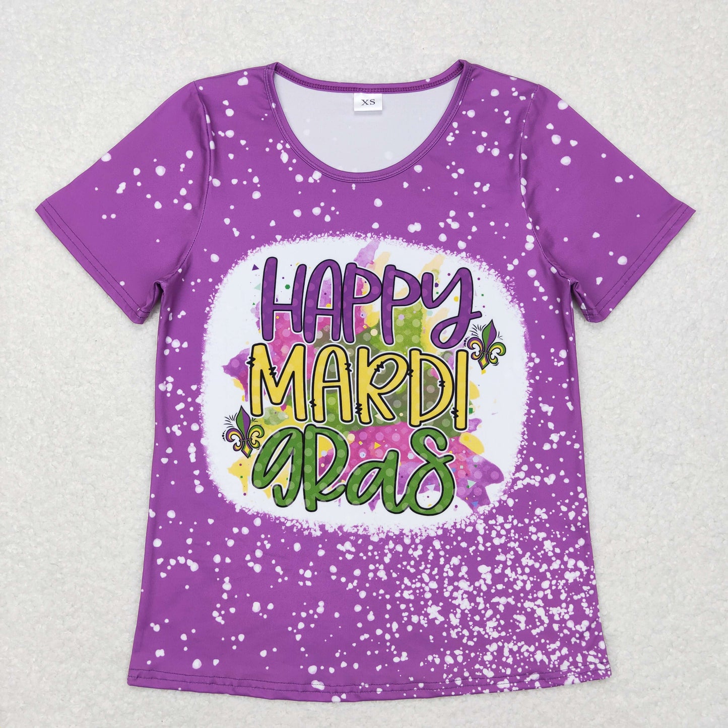 GT0377 Adult Women Long Sleeves Mardi Gras Purple Shirt