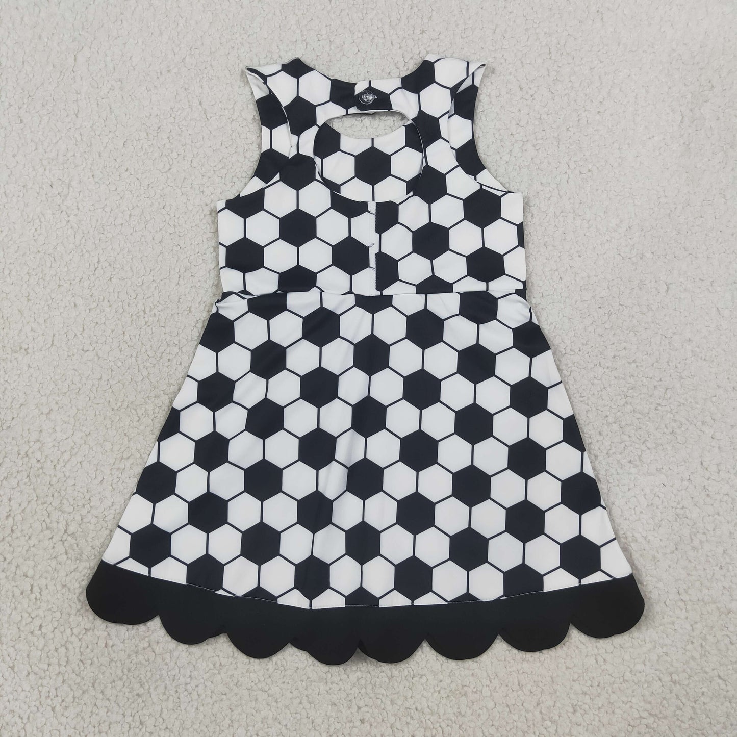 Baby Girls Kids Soccer Bows Scallop Yoga Active Black Dress RTS