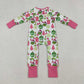 Sibling Girls Kids Long Sleeves Green Face Tree Christmas Zipper Romper Dress Set RTS
