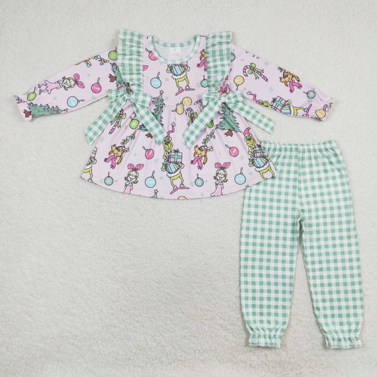 Baby Girls Christmas Pink Frog Bows Tunic Pants Clothes SeT