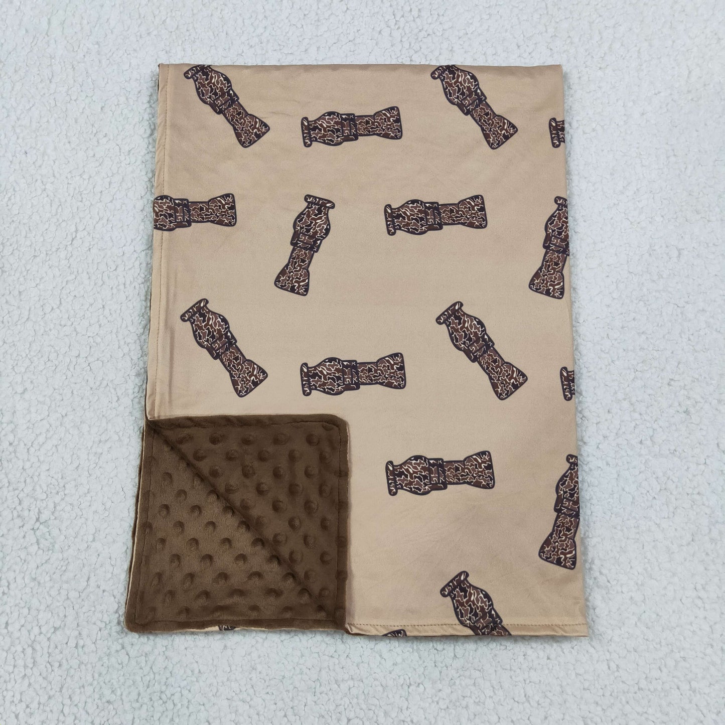 Baby Boys Kids Camo Tools Brown Blanket RTS