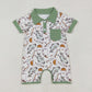 Baby Boy Infant Short Sleeves Fishing Pocket Buttons Romper RTS