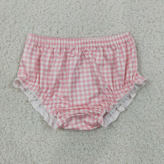 Baby Girls Kids Pink Plaid Bummie Shorts Bottoms Clothes RTS