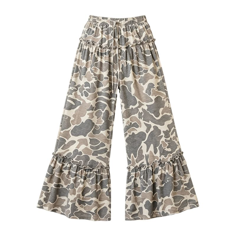 ( Moq 5 ) Preorder Adult Women Camo Ruffle Pants Bottoms Clothes