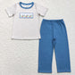 Baby Boy Girl Toddler Embroidery Ducks Stripes Sibling Romper Set Clothes RTS