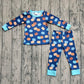 Baby Boy Long Sleeves Pumpkins Shirt Pants Pajamas Thanksgiving Fall Set RTS