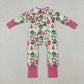Baby Girl Long Sleeves Green Face Tree Christmas Zipper Romper RTS