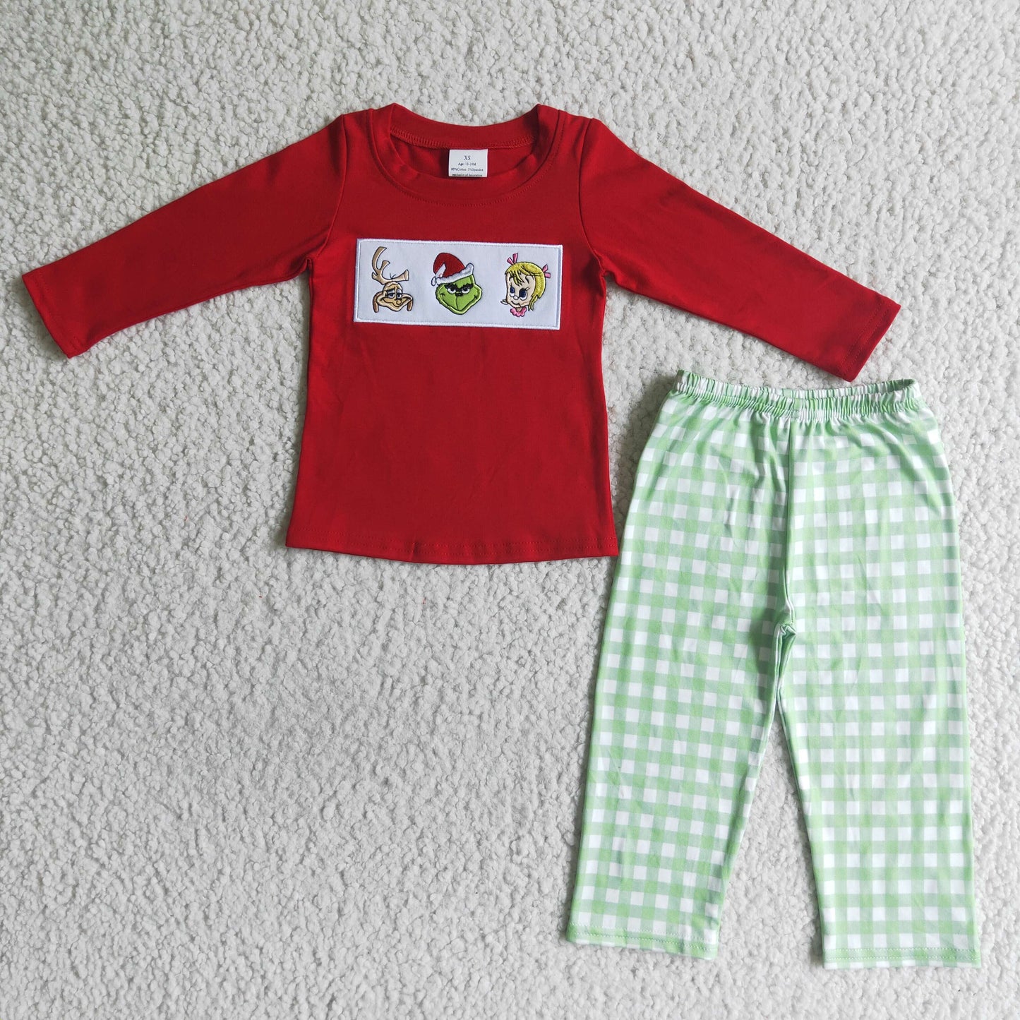 Baby Girl Embroidery Christmas Sibling Romper Set