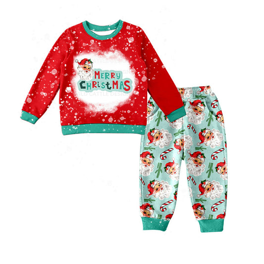 Baby Kids Merry Christmas Santa ShirtPants Pajamas Sets