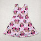 Baby Girl Sleeveless Mouse Flower Checked Yoga Active Skorts Dress RTS