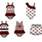 ( Moq 5 Each Style ) Baby Boys Girls Football Stripes Sibling Team Sets Swimsuits Clothes