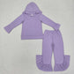 Baby Girl Long Sleeves Hoodie Cotton Shirt Ruffle Pants Sibling Clothes Set