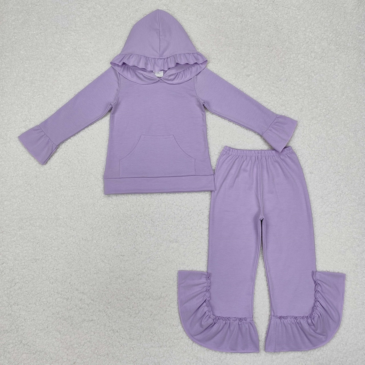 Baby Girl Long Sleeves Hoodie Cotton Shirt Ruffle Pants Sibling Clothes Set