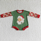 Promotion Baby Kids Infant Long Sleeves Christmas Santa Green Bubble Romper RTS