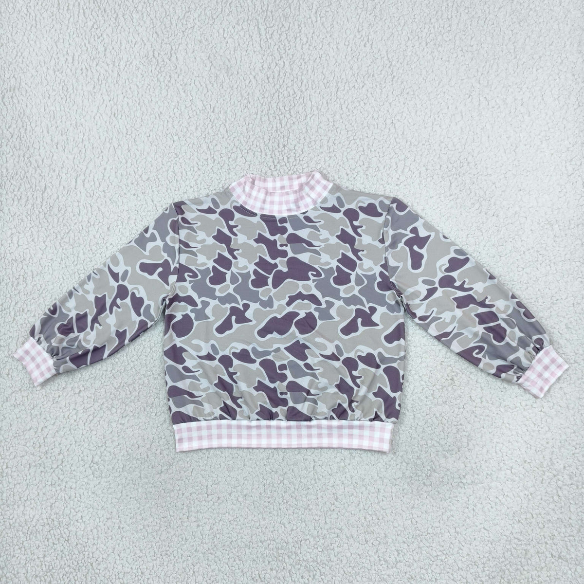Baby Girls Toddler Long Sleeves Plaid Shirt Tops Camo Clothes RTS