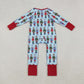 Baby Boy Long Sleeves Soldier Christmas Zipper Pajamas Romper RTS