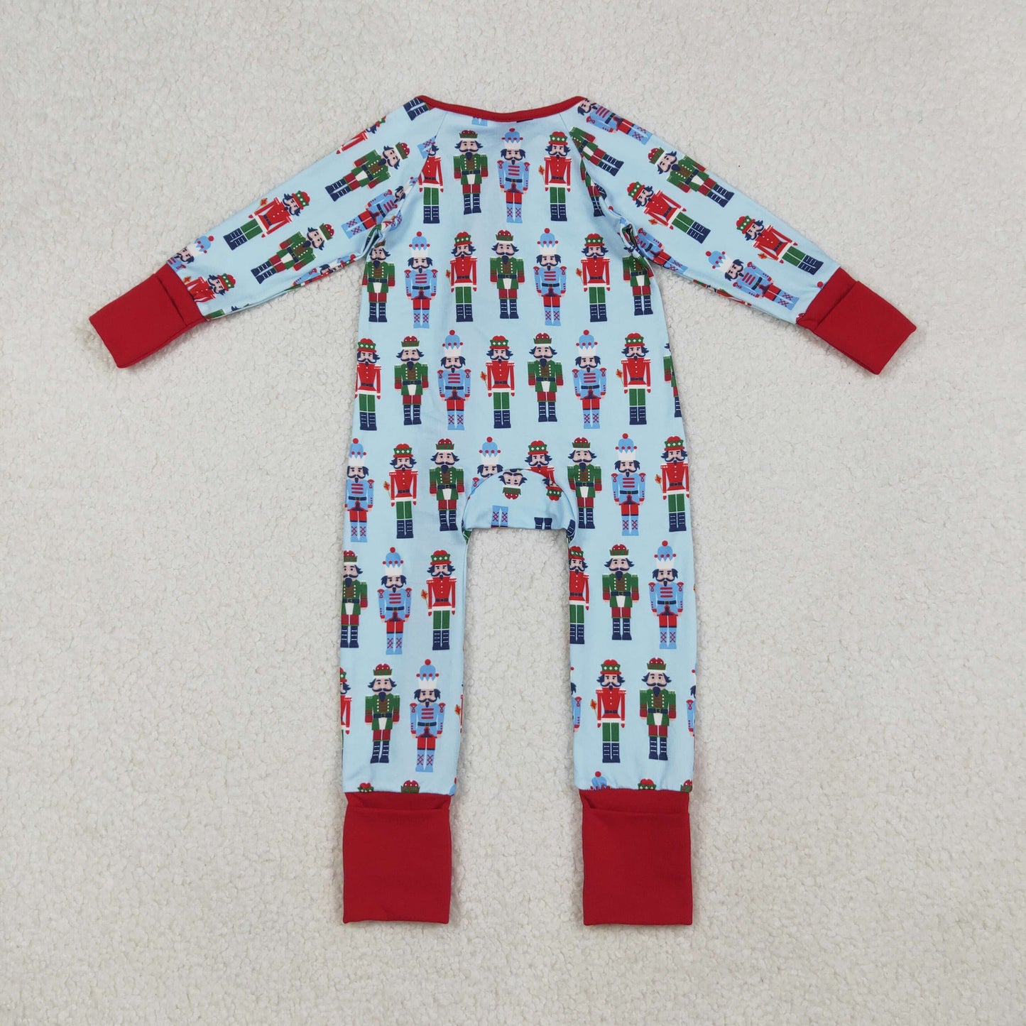 Baby Boy Long Sleeves Soldier Christmas Zipper Pajamas Romper RTS