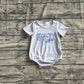 Baby Girl Infant God Is Good Bow Grey Bubble Romper RTS
