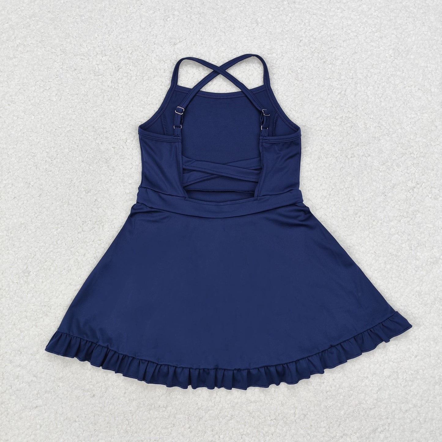 Baby Girl Navy Blue Athletic Active Wear Knee Length Yoga Dress