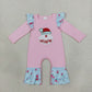 Sibling Baby Girls Kids Long Sleeves Embroidery Santa Christmas Flower Romper Set Clothes RTS