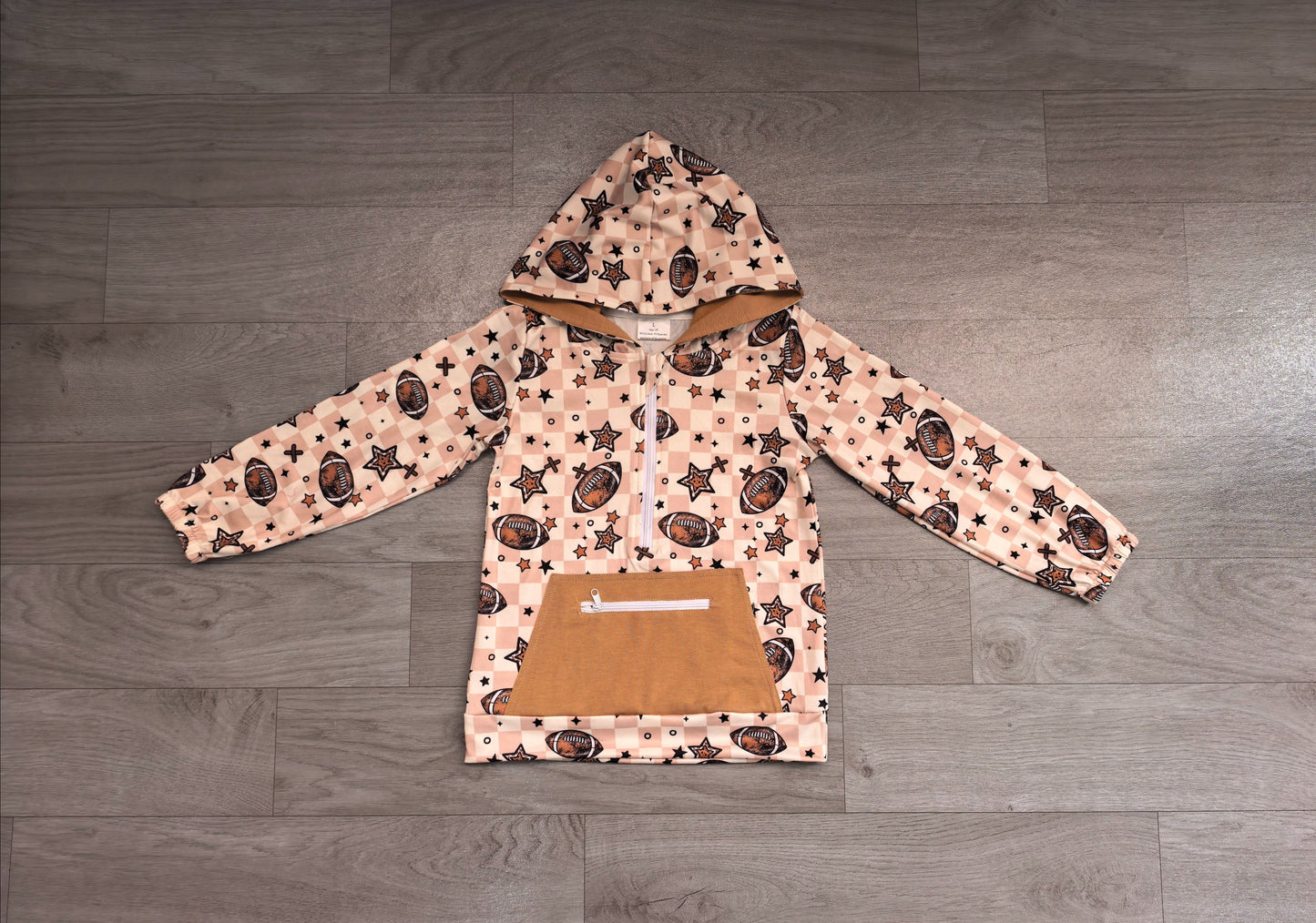 ( No moq ) Preorder Baby Boy Long Sleeves Football Stars Hoodie Zipper Pocket Shirt Tops