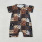 Baby Boys Infant Short Sleeves Rodeo Western Zipper Romper RTS