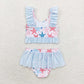 Baby Girl Summer Star Fish Tops Bummie Shorts Swimsuit