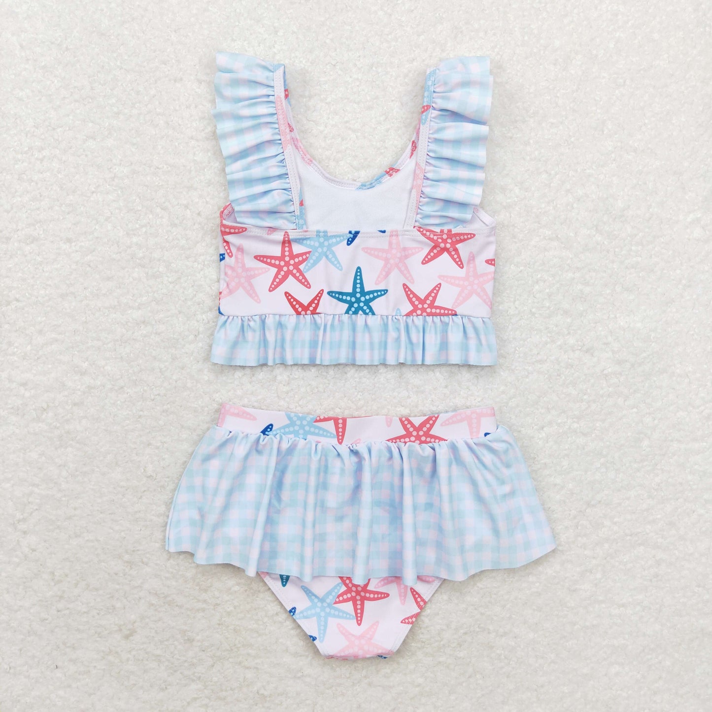 Baby Girl Summer Star Fish Tops Bummie Shorts Swimsuit