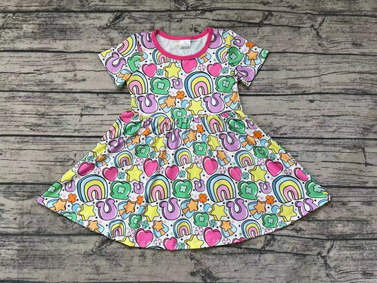 No moq Pre-order GSD0537 Baby Girl St. Patrick's Day Dress