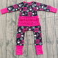 ( No moq ) Preorder Baby Girls Long Sleeves Western Cow Print Ruffle Zipper Sleeper Romper