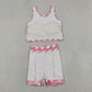 Baby Girls Kids Sleeveless Cheer Athletic Active Wear Tops Shorts Skirt Clothes Set RTS