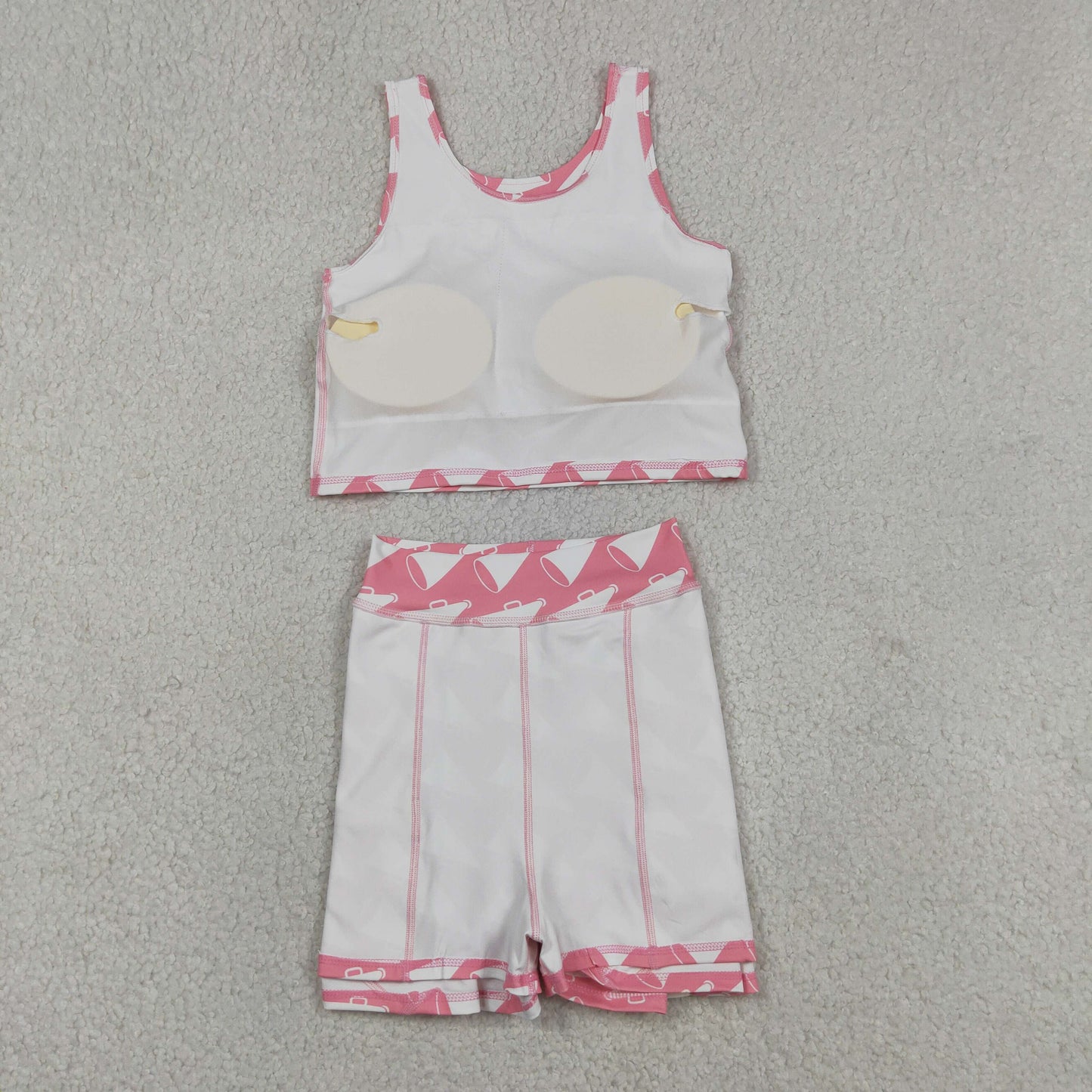 Baby Girls Kids Sleeveless Cheer Athletic Active Wear Tops Shorts Skirt Clothes Set RTS