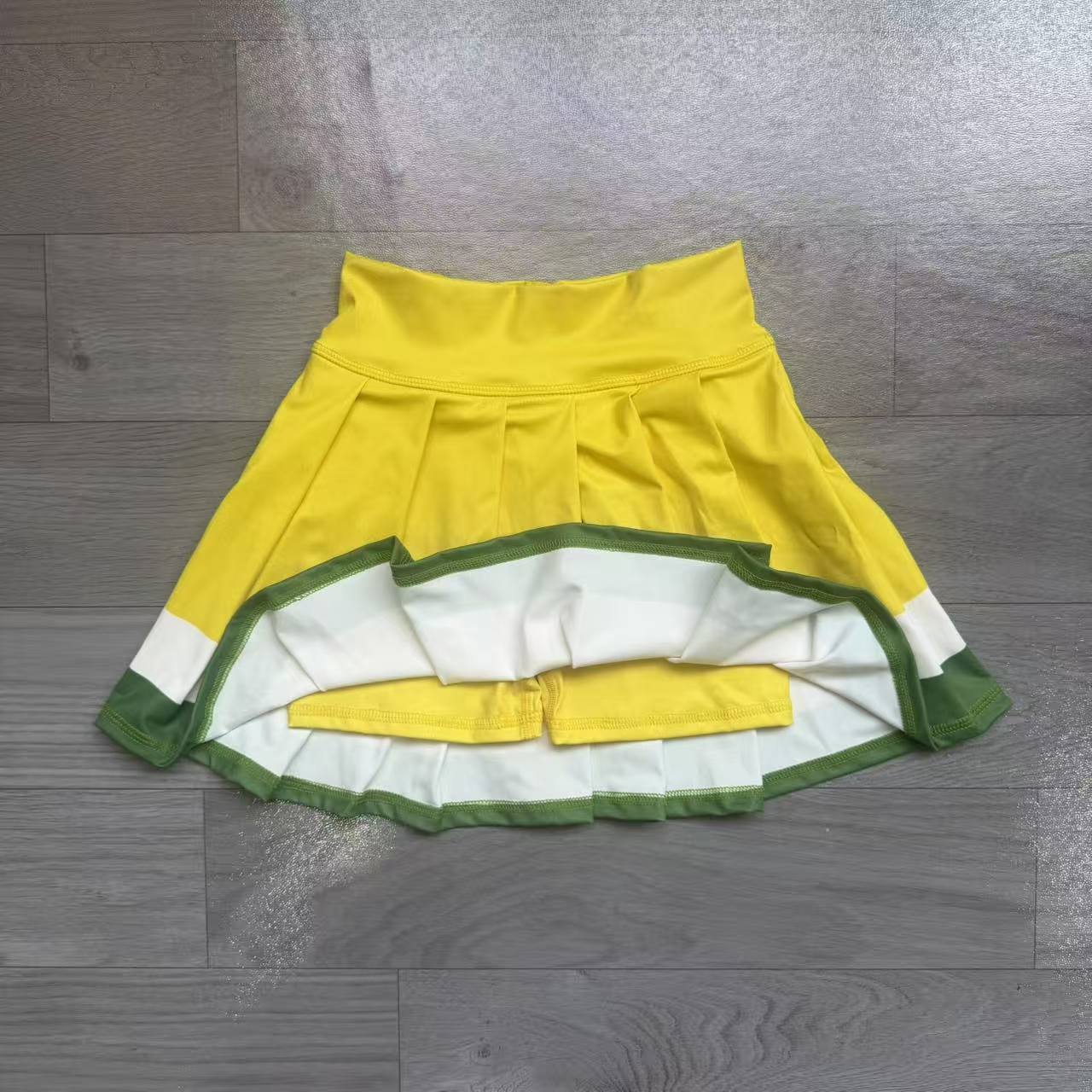 ( No moq ) Preorder Baby Girls Kids Green Buttons Shirt Skirt Shorts Yoga Active Set Clothes