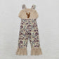 Baby Girl Embroidery Deer Ruffle Camo Pants Hunting Jumpsuit