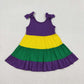 Girls Kids Bow Sleeveless Mardi Gras Knee Length Dress RTS