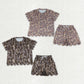 Sibling Adult Women Short Sleeves Camo Shirts Pockets Scallop Shorts Sets Clothes RTS