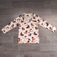 Toddler Kids Long Sleeves Dogs Pumpkins Halloween Pullover Zipper Shirt Clothes RTS
