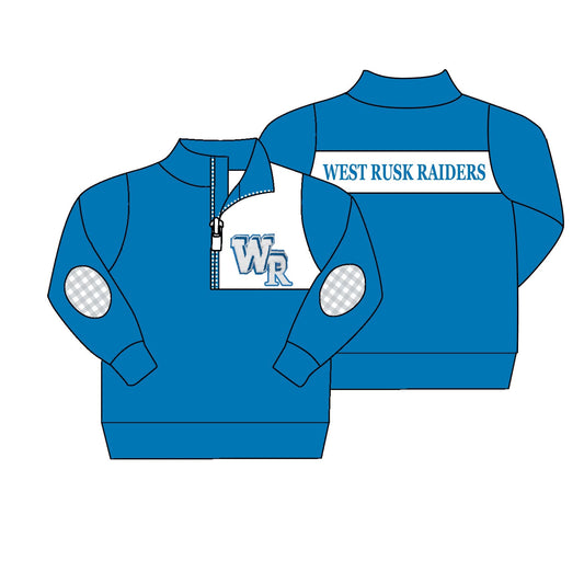 Baby Boy Long Sleeves WR Team Zipper Blue Pullover Shirt