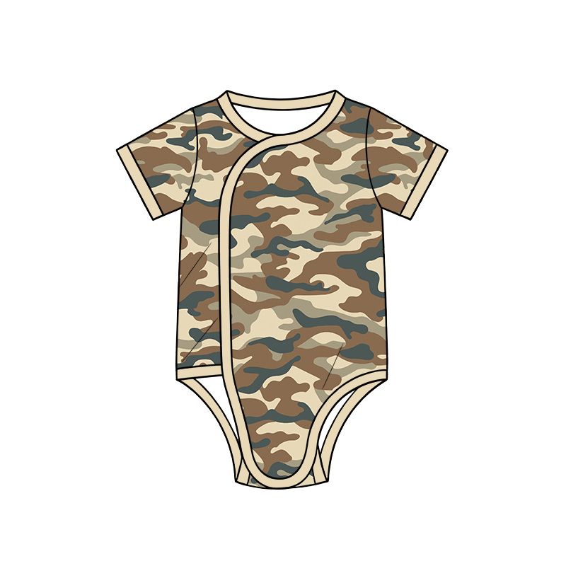 ( Moq 5 ) Preorder Baby Boys Infant Short Sleeves Camo Romper Casual Bodysuit