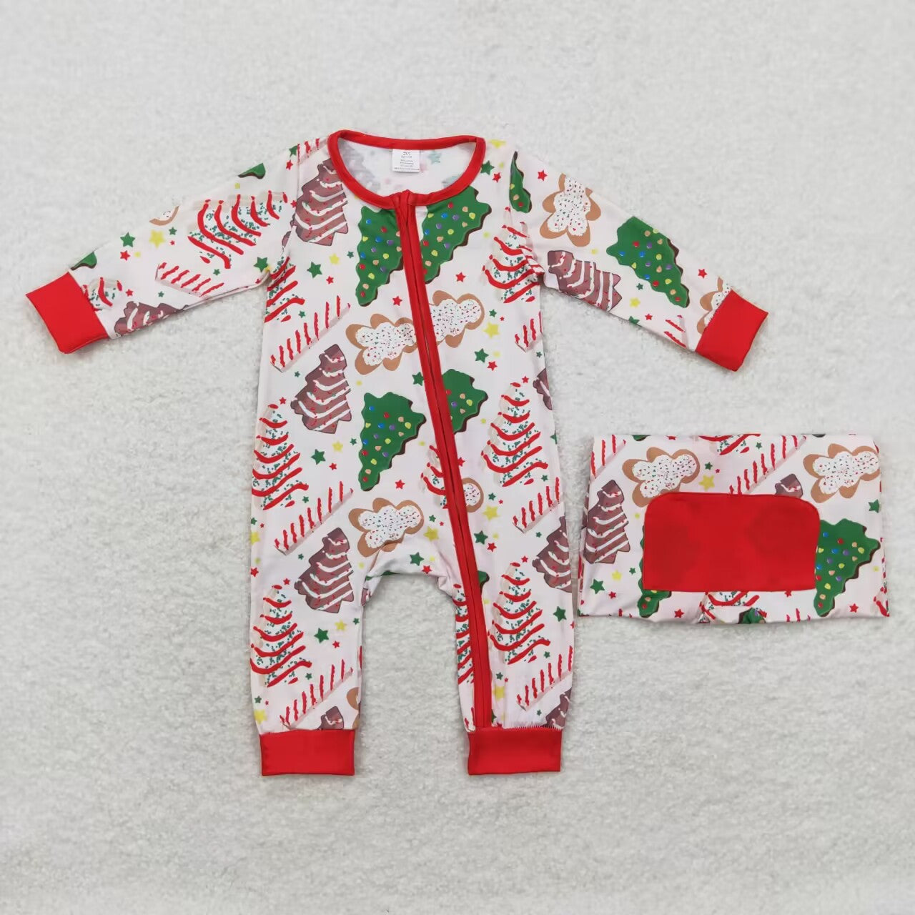 Mommy Daddy Boy Girl Family Christmas Tree Cake Bamboo Sibling Romper Pajamas Set