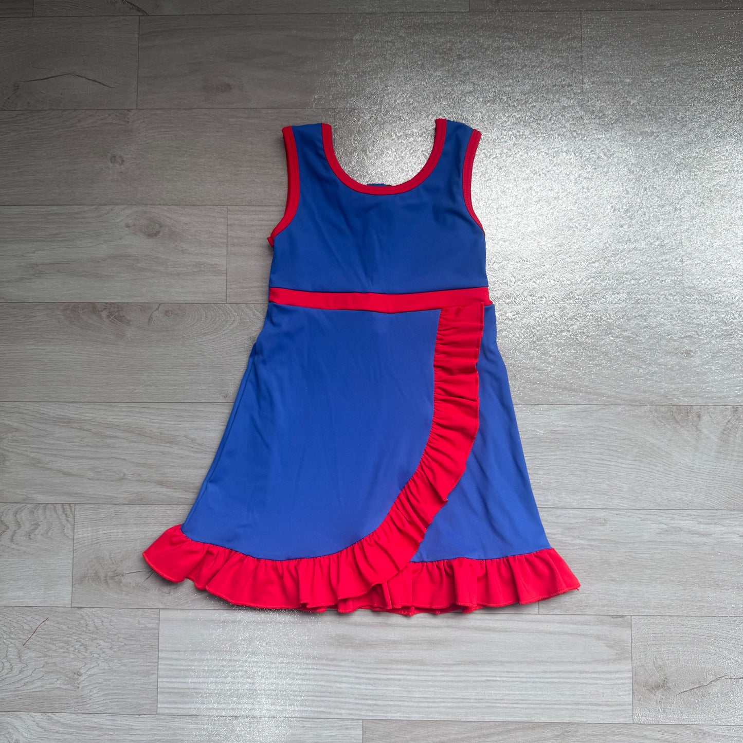 ( No moq ) Preorder Baby Girls Kids Sleeveless Shorts Knee Length Navy Dress Yoga Active Scallop Clothes