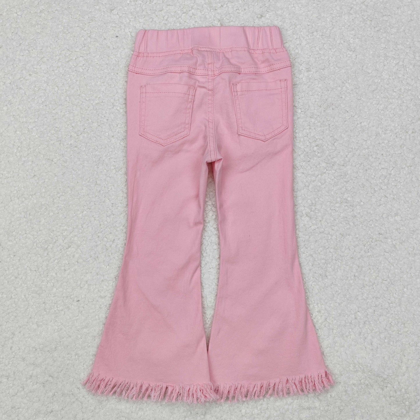 Baby Girl Pink Tassel Ruffle Denim Jeans Pants