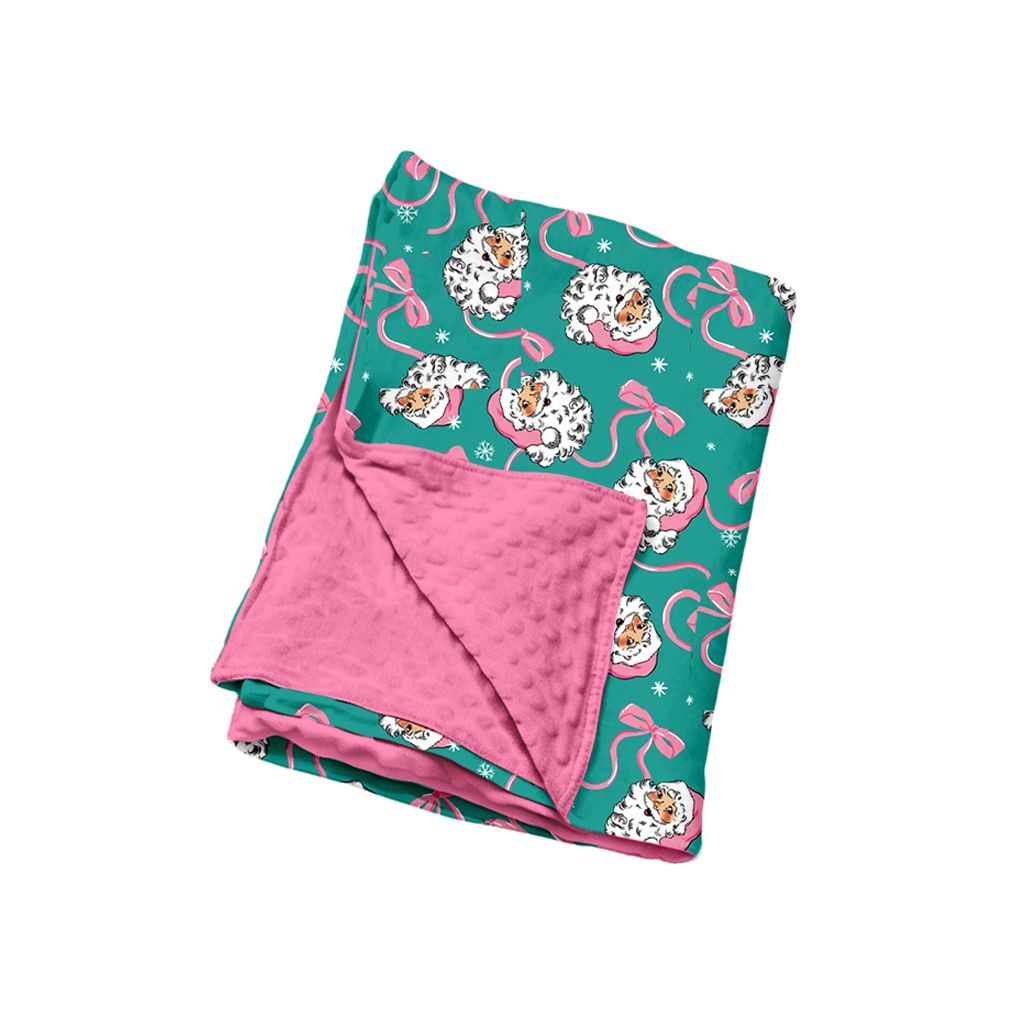 ( Moq 5 ) Preorder Baby Girls Kids Christmas Bows Blanket