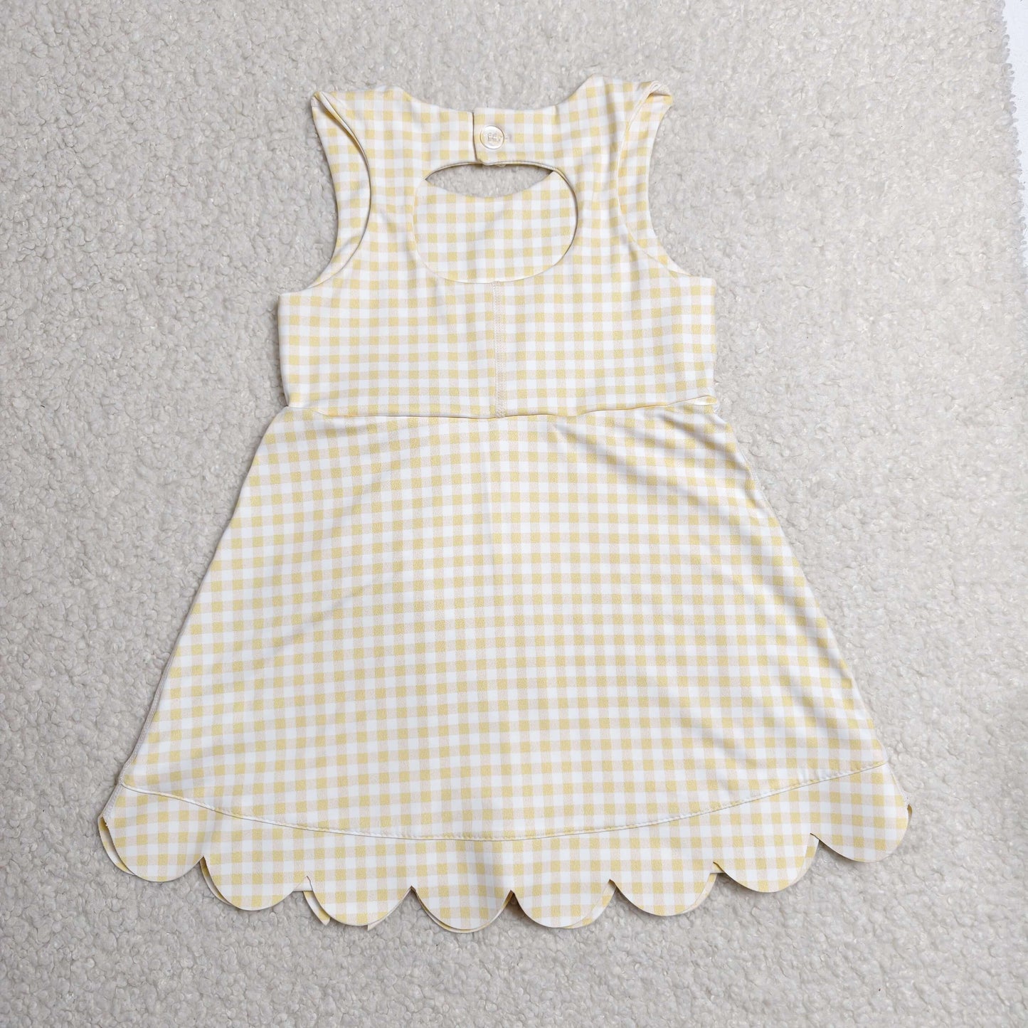 Baby Girls Sleeveless Yellow Plaid Bows with Shorts Yoga Dress RTS
