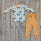 Baby Boy Long Sleeves Dogs Ducks Shirt Pockets Pants Hunting Set RTS