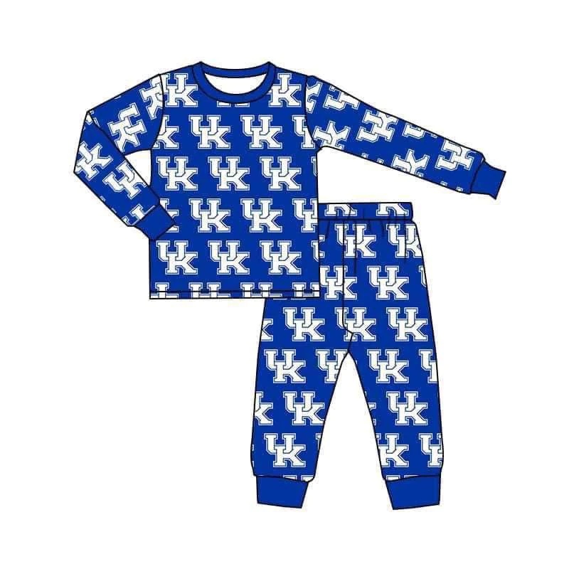 Baby Boy Long Sleeves Shirt Pants Team Blue Pajamas Set