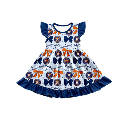 ( Moq 5 each style ) Baby Boy Girl Toddler H Team Bows ‌Sibling Shirt Dress Set 6.17