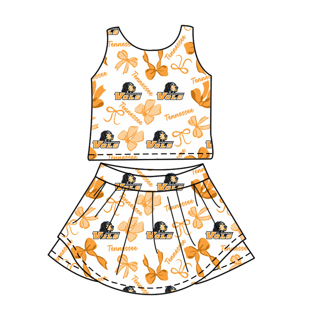 ( Moq 5 each style ) Baby Girl Toddler Team Bows ‌Dogs Sibling Dress Set