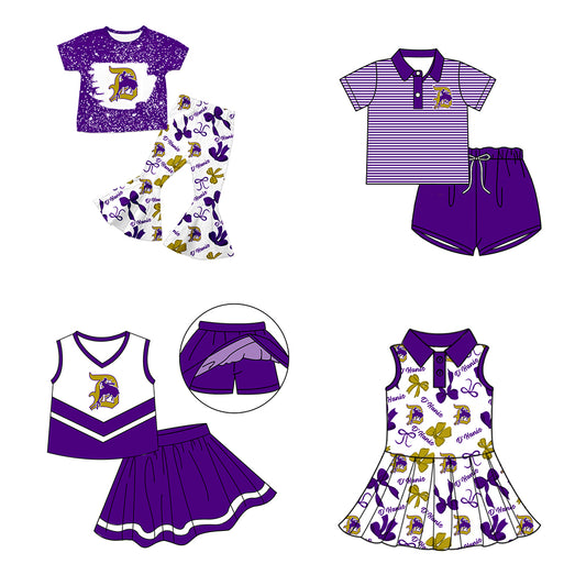( Moq 5 each style ) Baby Boy Girl Toddler Team Bows Cowboys Sibling Dress Set