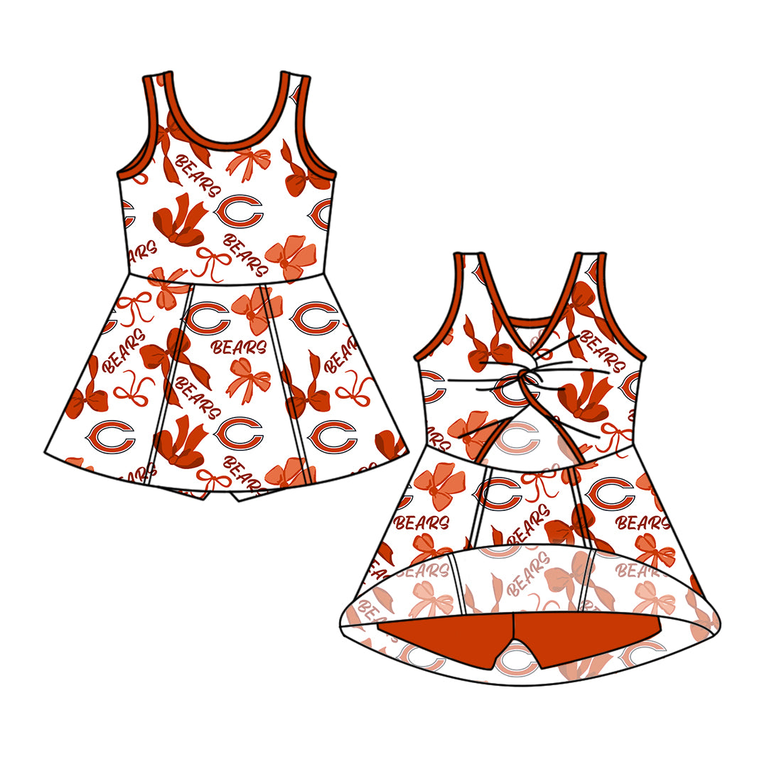 ( Moq 5 Each Style ) Baby Girls Toddler Bows Team Sibling Shorts Dresses Set Summer Clothing